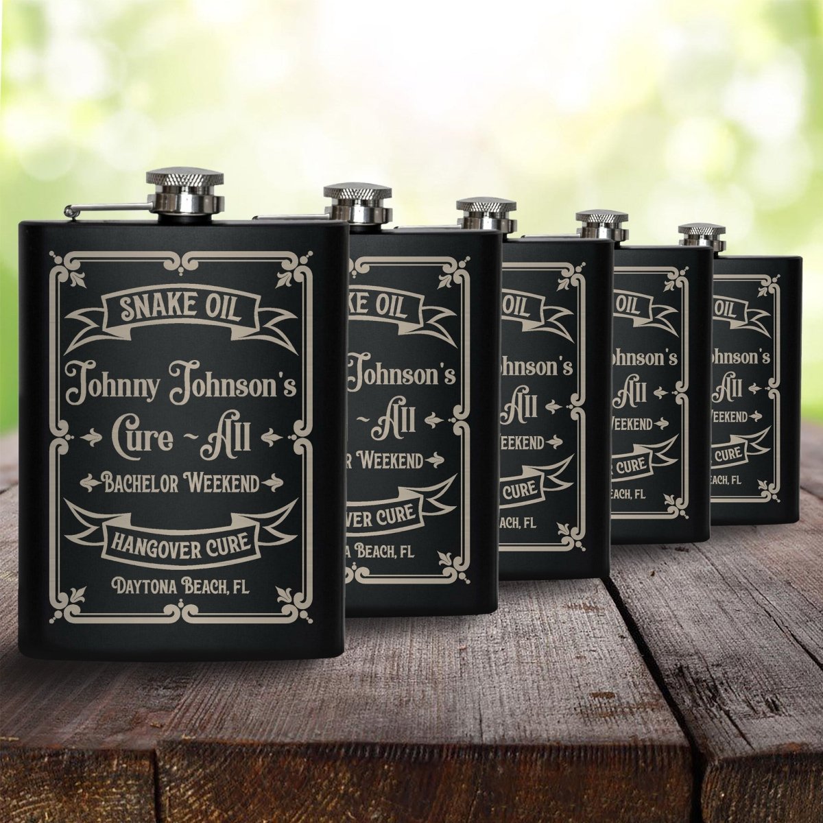 Unique Personalized Bachelor Party Flask Customized Flask Gifts for Men by Groovy Guy