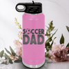 Light Purple Soccer Water Bottle With Soccer Fatherhood Design
