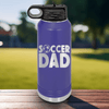 Purple Soccer Water Bottle With Soccer Fatherhood Design