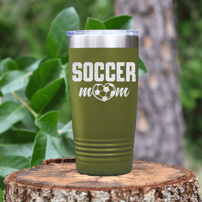 Military Green soccer tumbler Soccer Moms Heatfelt Dedication