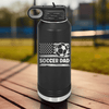Black Soccer Water Bottle With Soccer Patriotism Star Spangled Goals Design