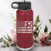 Maroon Soccer Water Bottle With Soccer Patriotism Star Spangled Goals Design