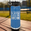 Blue Soccer Water Bottle With Soccer Stars Mom Design