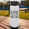 White Soccer Water Bottle With Soccer Stars Mom Design