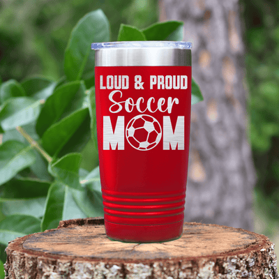 Red soccer tumbler Soccers Fiercest Fan