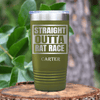 Military Green Retirement Tumbler With Straight Outta Rat Race Design