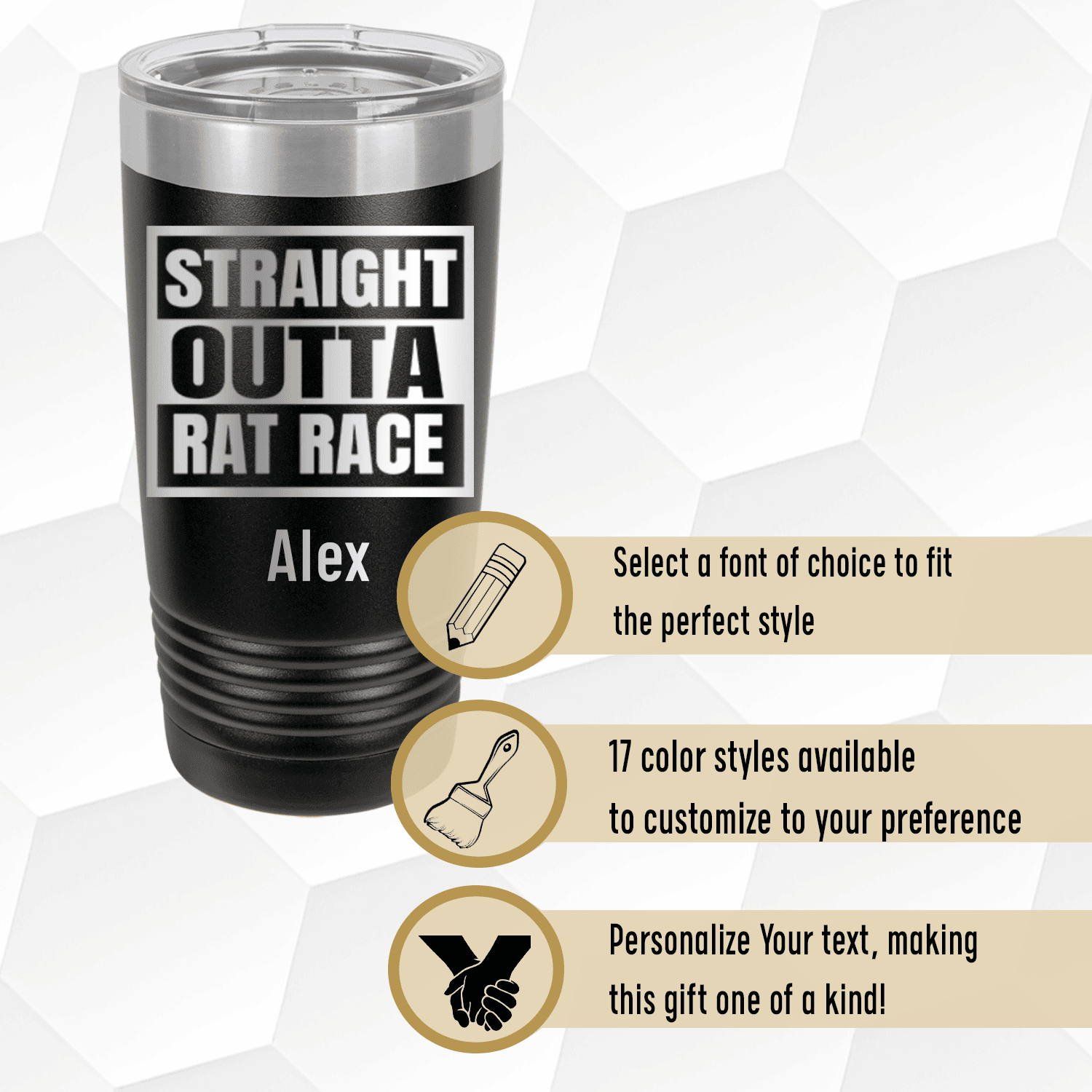Unique Personalized Straight Outta Rat Race Tumbler Customized Retirement Tumblers Gifts for Men by Groovy Guy