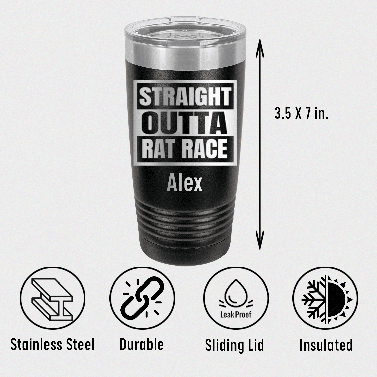 Unique Personalized Straight Outta Rat Race Tumbler Customized Retirement Tumblers Gifts for Men by Groovy Guy