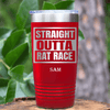 Red Retirement Tumbler With Straight Outta Rat Race Design
