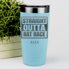 Teal Retirement Tumbler With Straight Outta Rat Race Design