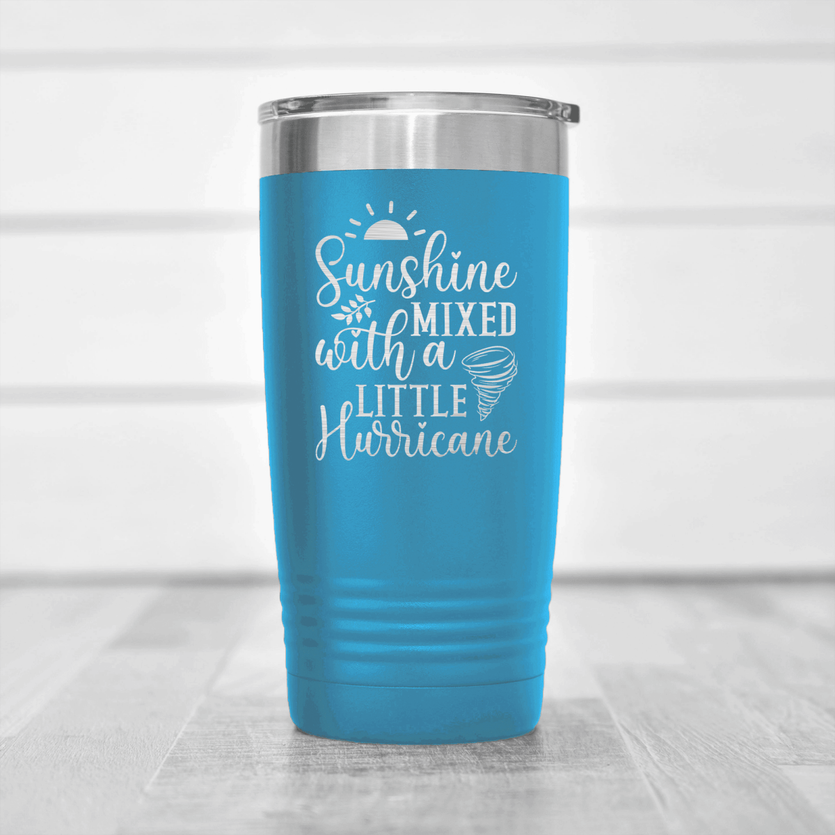 Light Blue funny tumbler Sunshine And Hurricanes