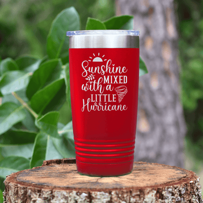 Red funny tumbler Sunshine And Hurricanes
