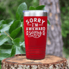 Red funny tumbler Super Awkward Sorry