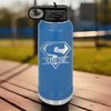 Blue Fathers Day Water Bottle With Super Dad Design