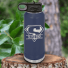 Navy Fathers Day Water Bottle With Super Dad Design