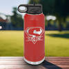 Red Fathers Day Water Bottle With Super Dad Design