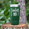 Green Birthday Tumbler With Sweet Sixteen Design