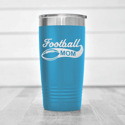 Light Blue football tumbler Switching To Football Mom Mode