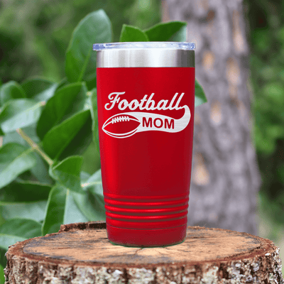 Red football tumbler Switching To Football Mom Mode