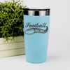 Teal football tumbler Switching To Football Mom Mode