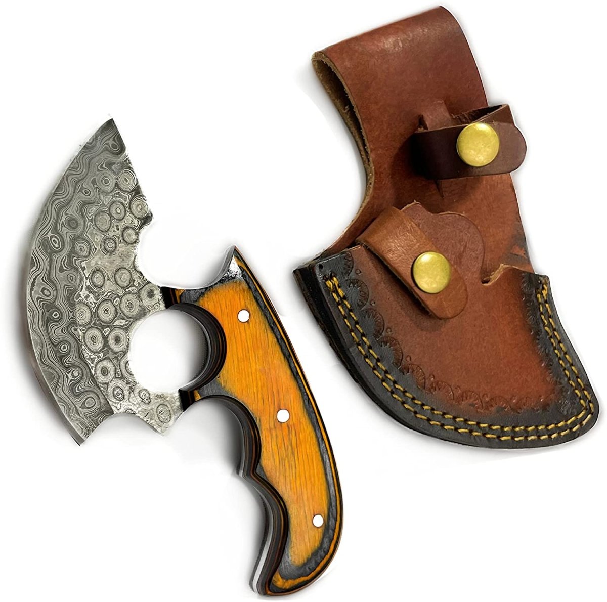 Unique Personalized Alaskan Ulu Knife Customized Damascus Knife Gifts for Men by Groovy Guy