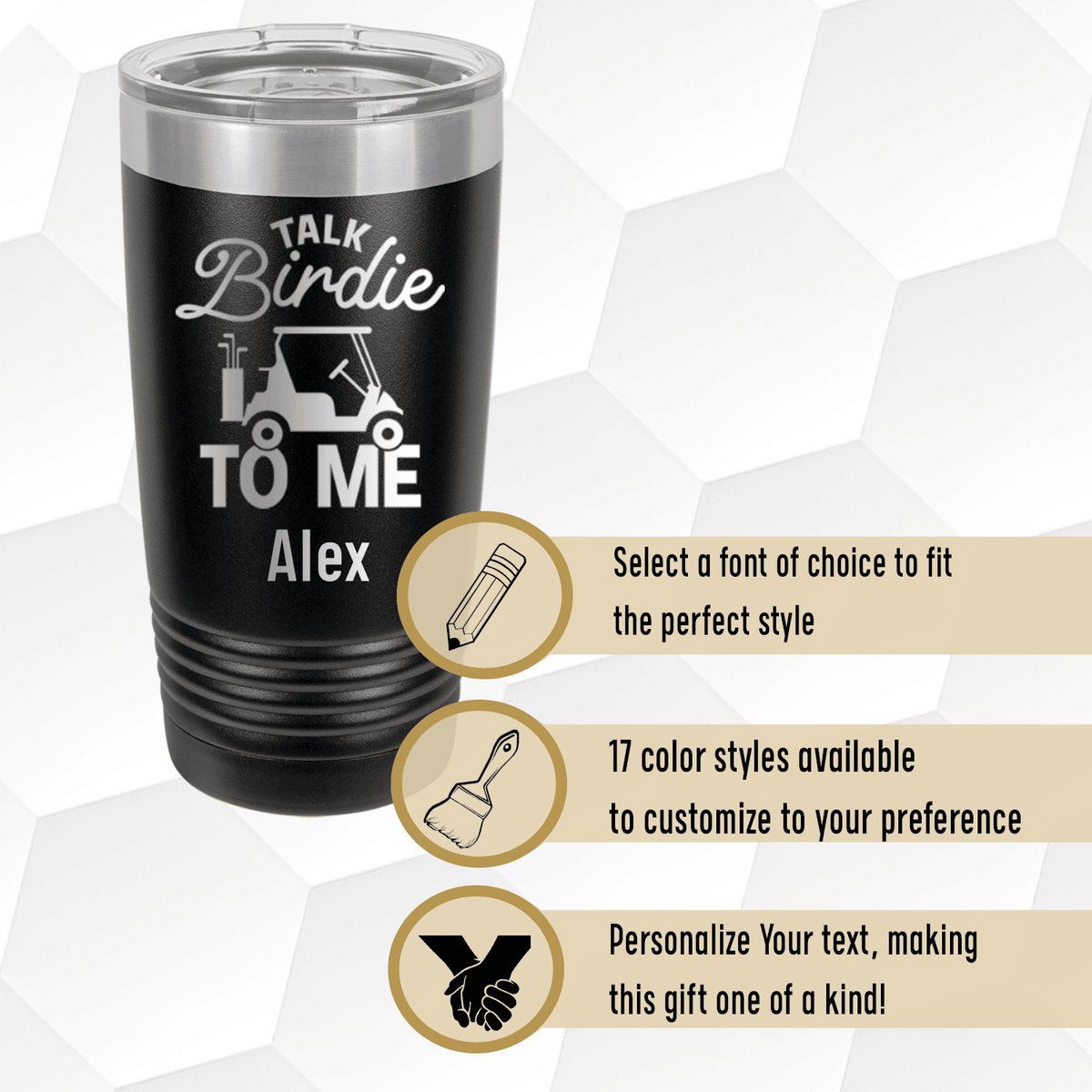 Unique Personalized Talk Birdie To Me Tumbler Customized Golf Tumblers Gifts for Men by Groovy Guy