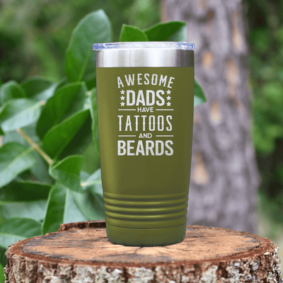 Military Green fathers day tumbler Tattoos And Beards