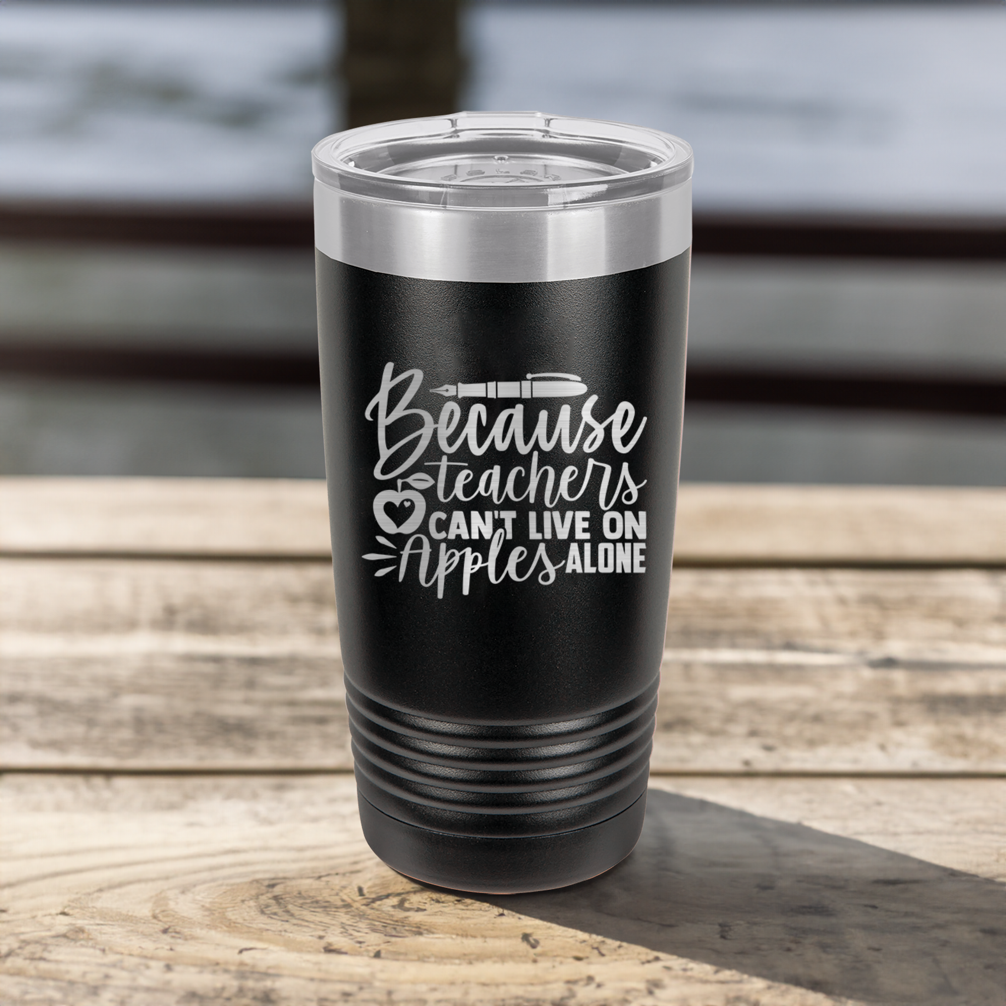 Funny Teachers Cant Live On Apples Alone Ringed Tumbler