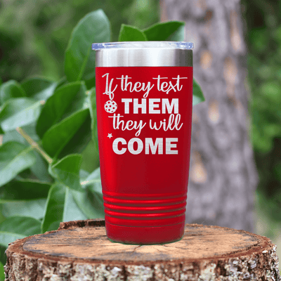 Red pickelball tumbler Text Pickle
