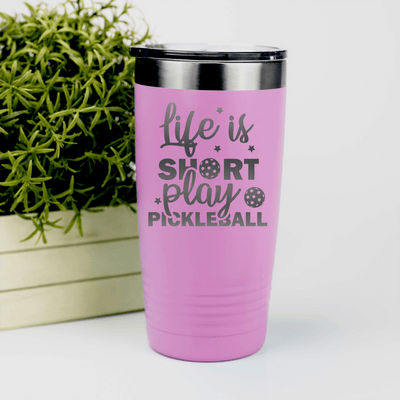 Pink pickelball tumbler That Pickle Life