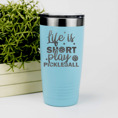Teal pickelball tumbler That Pickle Life