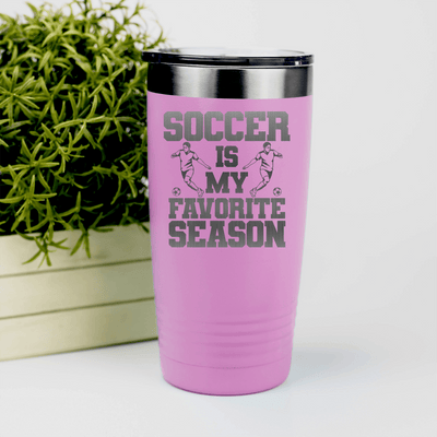 Pink soccer tumbler The Best Season Is Soccer