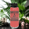 Salmon Soccer Water Bottle With The Best Season Is Soccer Design