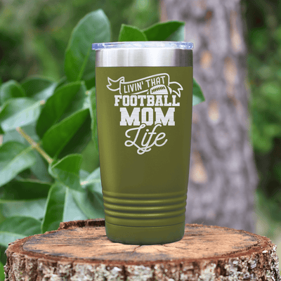 Military Green football tumbler The Daily Grind Of A Football Mom