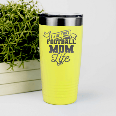 Yellow football tumbler The Daily Grind Of A Football Mom