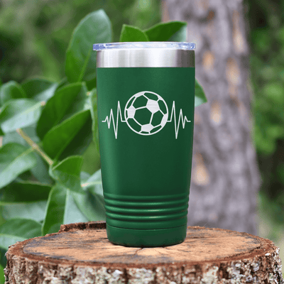 Green soccer tumbler The Heartbeat Of Soccer