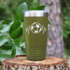 Military Green soccer tumbler The Heartbeat Of Soccer
