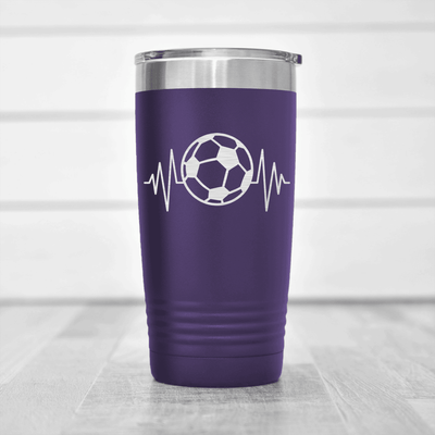 Purple soccer tumbler The Heartbeat Of Soccer