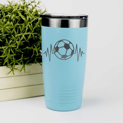 Teal soccer tumbler The Heartbeat Of Soccer