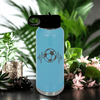 Light Blue Soccer Water Bottle With The Heartbeat Of Soccer Design