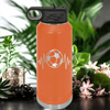 Orange Soccer Water Bottle With The Heartbeat Of Soccer Design