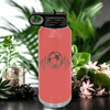 Salmon Soccer Water Bottle With The Heartbeat Of Soccer Design