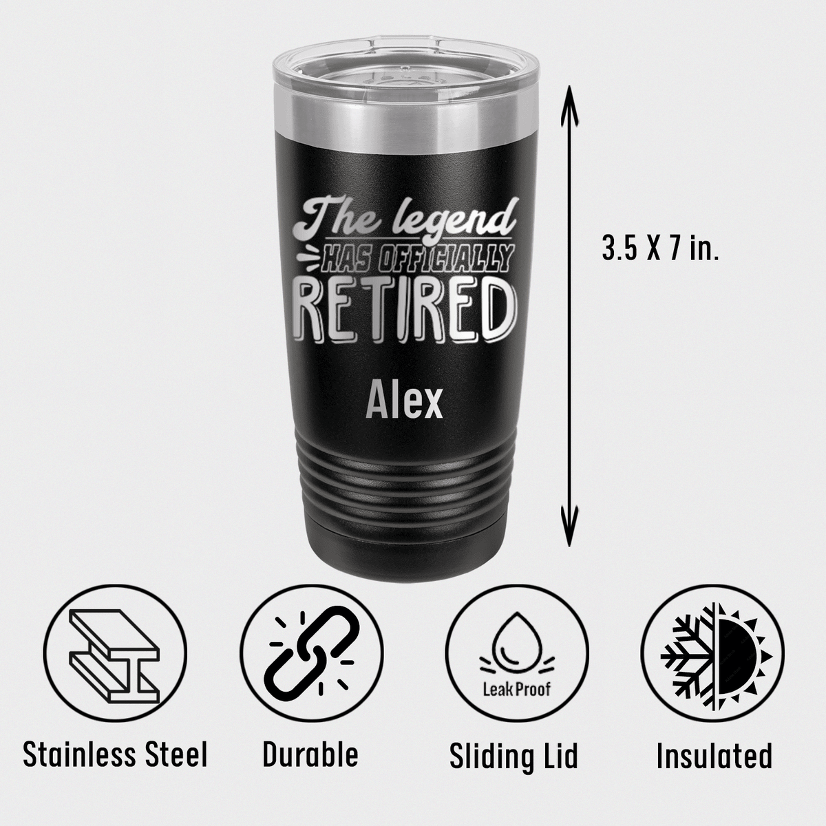 Unique Personalized The Legend Has Retired Tumbler Customized Retirement Tumblers Gifts for Men by Groovy Guy