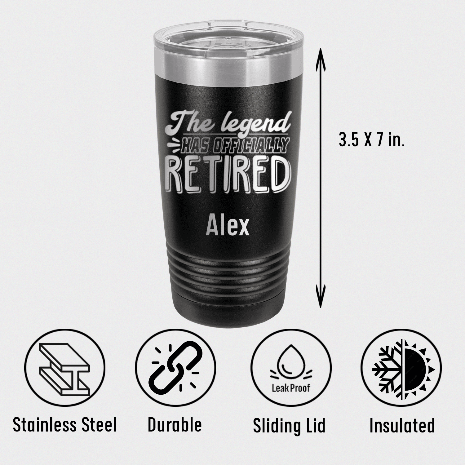 Unique Personalized The Legend Has Retired Tumbler Customized Retirement Tumblers Gifts for Men by Groovy Guy
