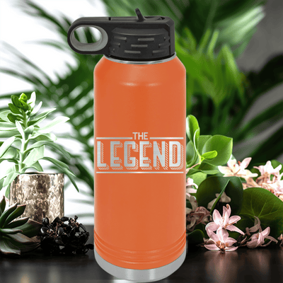 Orange Fathers Day Water Bottle With The Legendary Father Design