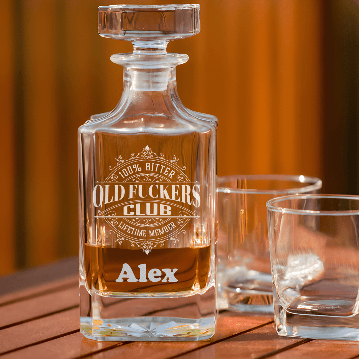 Funny Old Man Whiskey Decanter With The Ofc Club Design