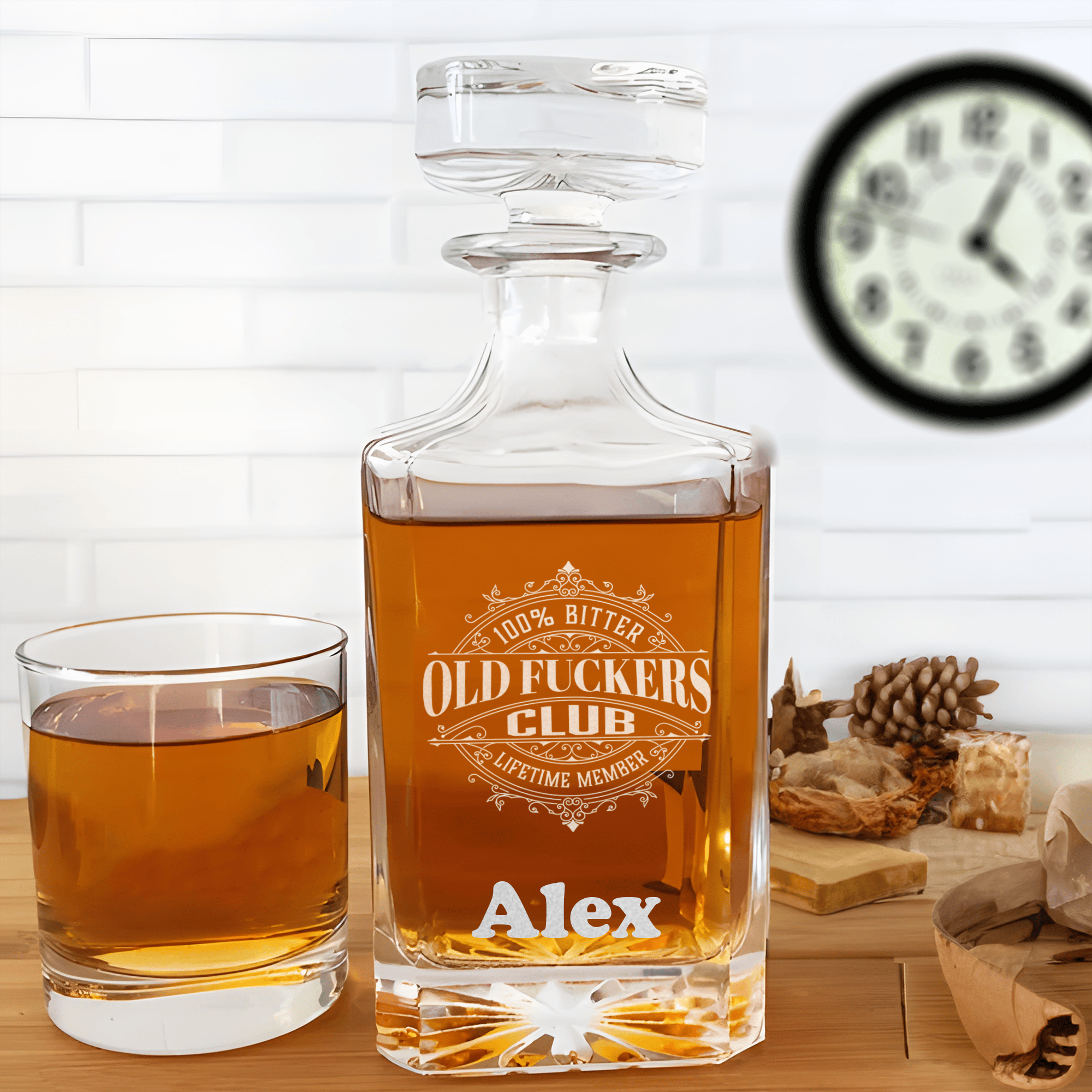 Funny Old Man Whiskey Decanter With The Ofc Club Design
