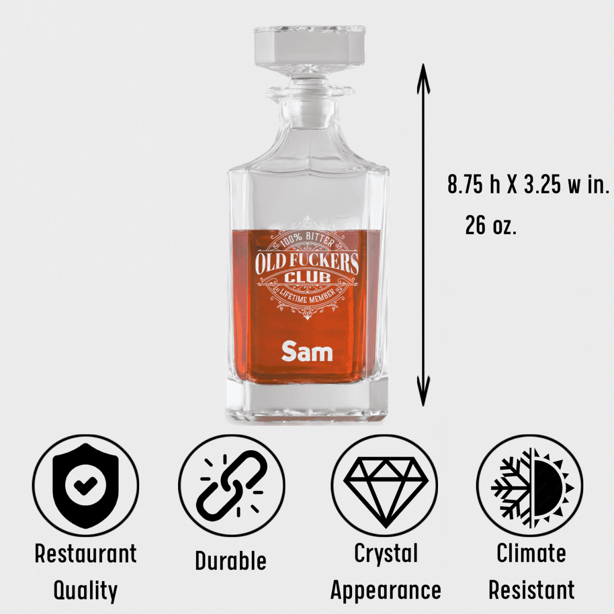 Funny Old Man Whiskey Decanter With The Ofc Club Design