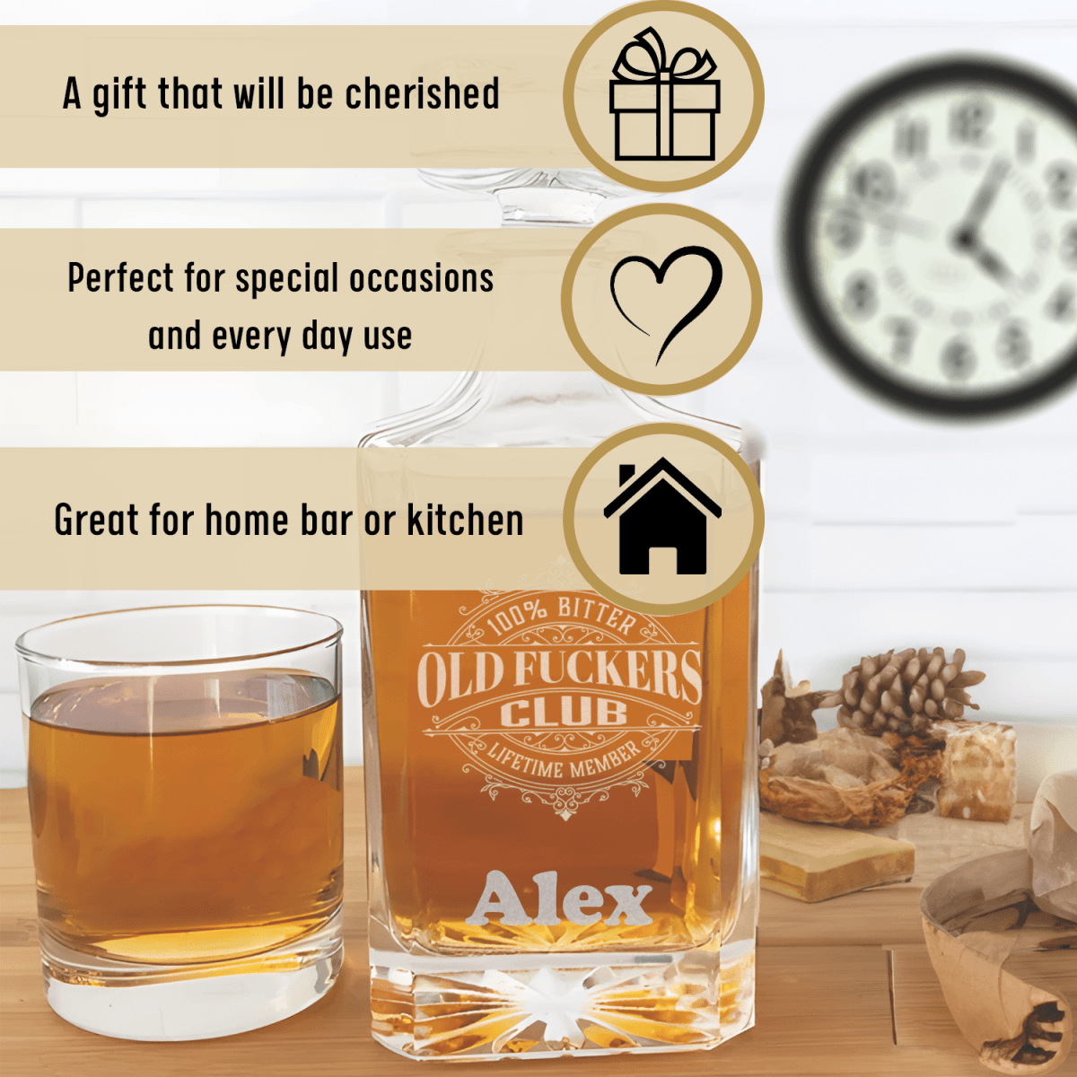 Funny Old Man Whiskey Decanter With The Ofc Club Design