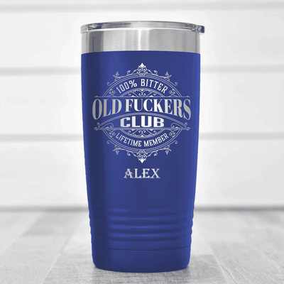 Blue Funny Old Man Tumbler With The Ofc Club Design